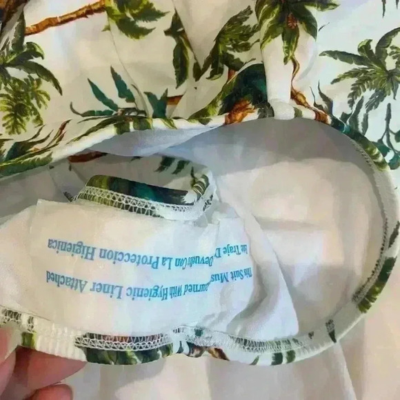 NWOT XHILARATION PALM TREES PRINT SWIM HIGH WAISTED BOTTOMS SZ S - Picture 4 of 4